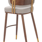 Zuo Brew Barstool Beige & Walnut