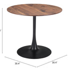 Zuo Opus Dining Table Brown & Black