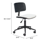 Zuo Duravel Office Chair White & Black