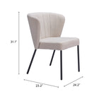 Zuo Aimee Dining Chair (Set of 2) Beige