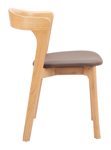 Zuo Pioro Dining Chair (Set of 2) Brown & Natural