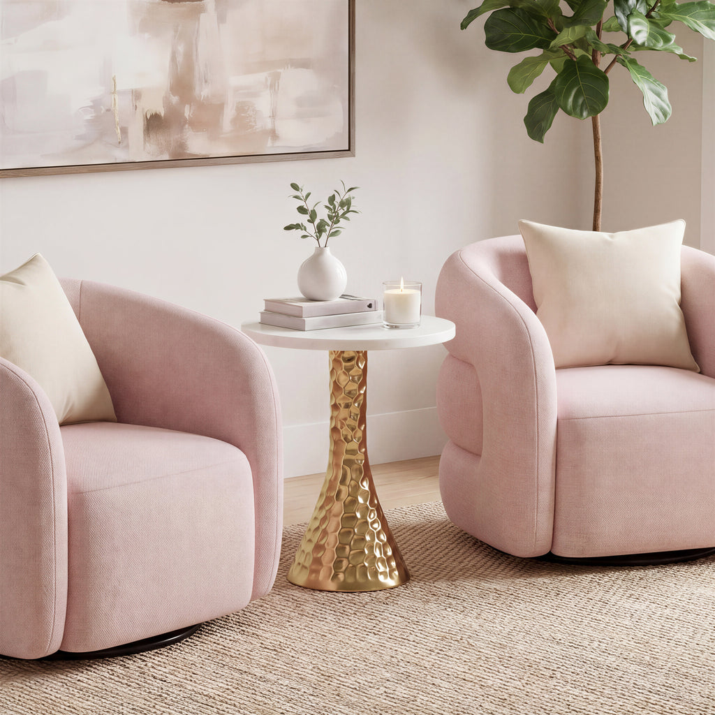 Zuo Lira Accent Table White & Gold
