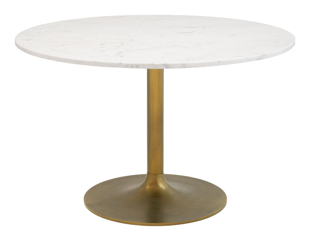 Zuo Ithaca Dining Table White & Gold