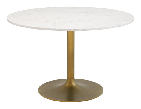 Zuo Ithaca Dining Table White & Gold