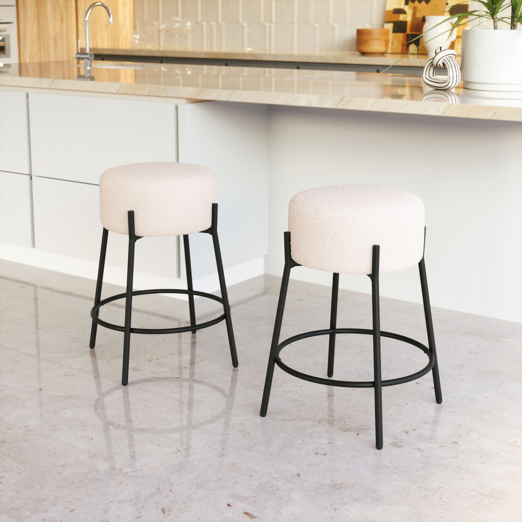 Zuo Blanche Counter Stool (Set of 2) Ivory