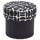 Zuo Boto Storage Ottoman Black & White