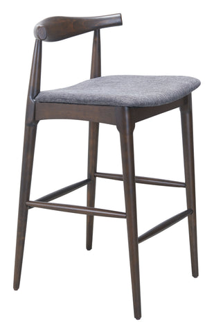 Zuo Tuzka Barstool (Set of 2) Gray & Espresso