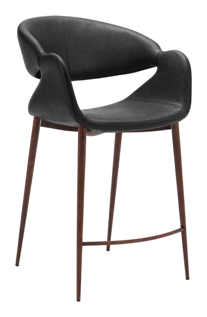 Zuo Limay Counter Stool Black & Walnut