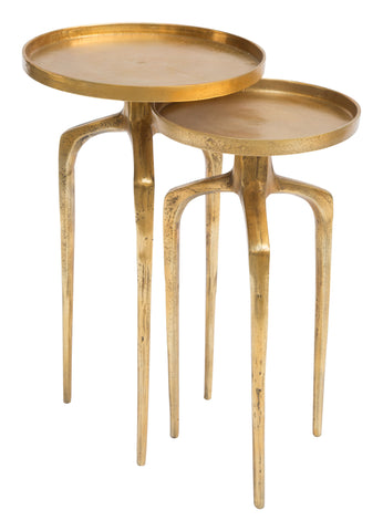 Zuo Como Accent Table Set (2-Piece) Antique Gold