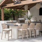Zuo Reefline Armless Counter Stool (Set of 2) Gray