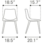Zuo Daniel Dining Chair (Set of 2) Gray