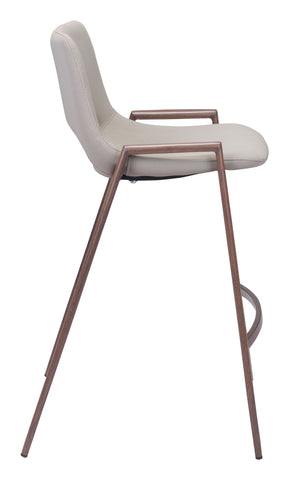 Zuo Desi Counter Stool (Set of 2) Beige & Walnut