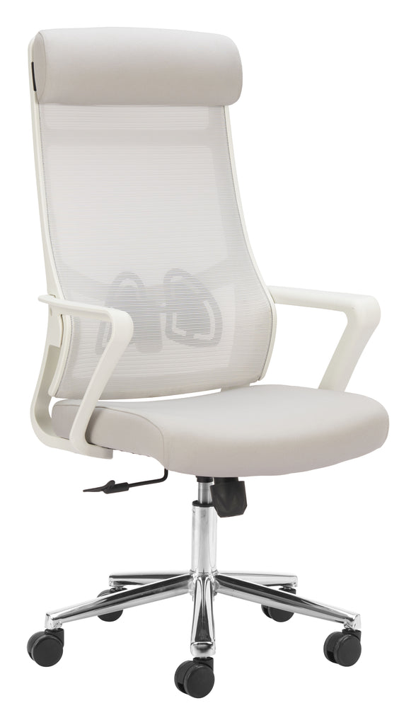 Zuo Jett High Back Office Chair Light Gray