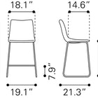 Zuo Smart Counter Stool (Set of 2) Vintage Espresso