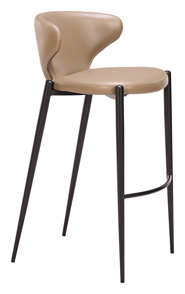 Zuo Lino Barstool (Set of 2) Taupe