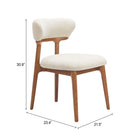 Zuo Cedar Dining Chair (Set of 2) White & Walnut