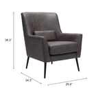 Zuo Ontario Accent Chair Vintage Black