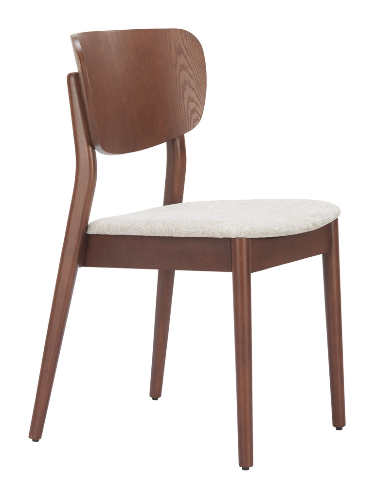 Zuo Kellua Dining Chair (Set of 2) Beige & Walnut