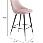 Zuo Piccolo Barstool Pink
