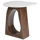 Zuo Vara Side Table White & Walnut