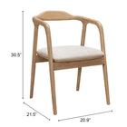 Zuo Hosoi Dining Chair Beige