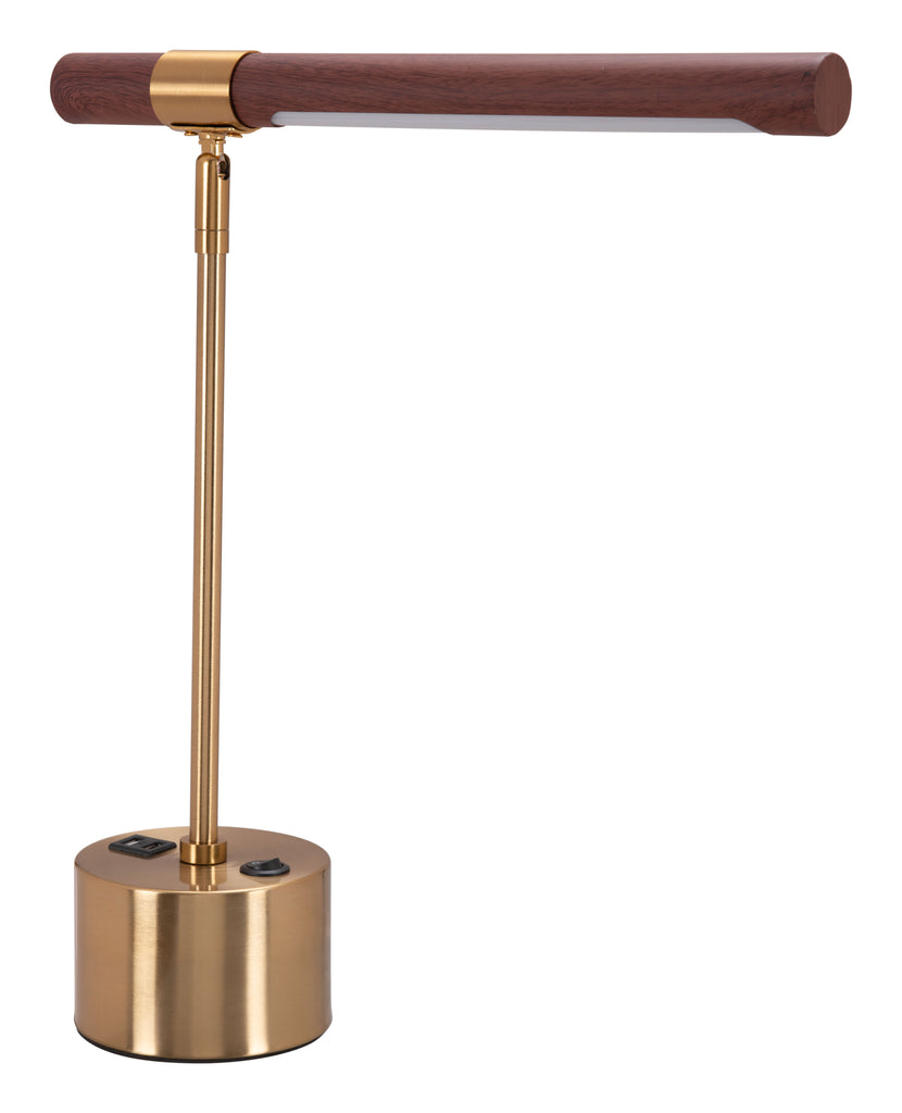 Zuo Kippy Table Lamp Brown & Brass