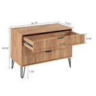 Manhattan Comfort2-Piece DUMBO Modern Standard 3-Drawer Dresser and DUMBO Modern 1.0 Nightstand in Golden Brown