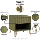 Manhattan Comfort2-Piece DUMBO Modern Standard 3-Drawer Dresser and DUMBO Modern 1.0 Nightstand in Olive Green