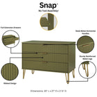 Manhattan Comfort2-Piece DUMBO Modern Standard 3-Drawer Dresser and DUMBO Modern 1.0 Nightstand in Olive Green