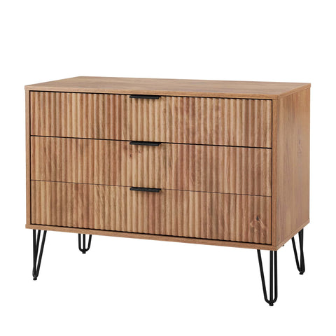 Manhattan Comfort2-Piece DUMBO Modern Standard 3-Drawer Dresser and DUMBO Modern 2.0 Nightstand in Golden Brown