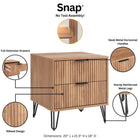 Manhattan Comfort2-Piece DUMBO Modern Standard 3-Drawer Dresser and DUMBO Modern 2.0 Nightstand in Golden Brown