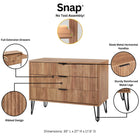 Manhattan Comfort2-Piece DUMBO Modern Standard 3-Drawer Dresser and DUMBO Modern 2.0 Nightstand in Golden Brown