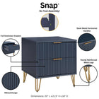 Manhattan Comfort2-Piece DUMBO Modern Standard 3-Drawer Dresser and DUMBO Modern 2.0 Nightstand in Midnight Blue