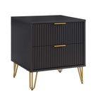 Manhattan Comfort2-Piece DUMBO Modern Standard 3-Drawer Dresser and DUMBO Modern 2.0 Nightstand in Black