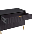 Manhattan Comfort2-Piece DUMBO Modern Standard 3-Drawer Dresser and DUMBO Modern 2.0 Nightstand in Black