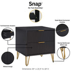 Manhattan Comfort2-Piece DUMBO Modern Standard 3-Drawer Dresser and DUMBO Modern 2.0 Nightstand in Black