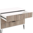 Manhattan Comfort2-Piece DUMBO Modern Standard 3-Drawer Dresser and DUMBO Modern 2.0 Nightstand in White and Grey
