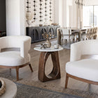 Zuo Vara Side Table White & Walnut