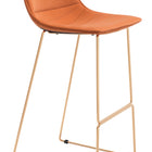 Zuo Adele Barstool (Set of 2) Orange & Gold