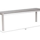 Zuo Metropolitan Double Bench Gray & Silver