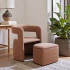 Zuo Atria Accent Chair & Ottoman Tawny Brown