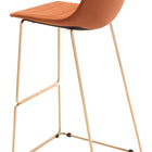 Zuo Adele Barstool (Set of 2) Orange & Gold
