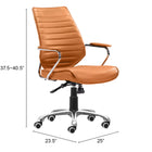 Zuo Enterprise Low Back Office Chair Terracotta