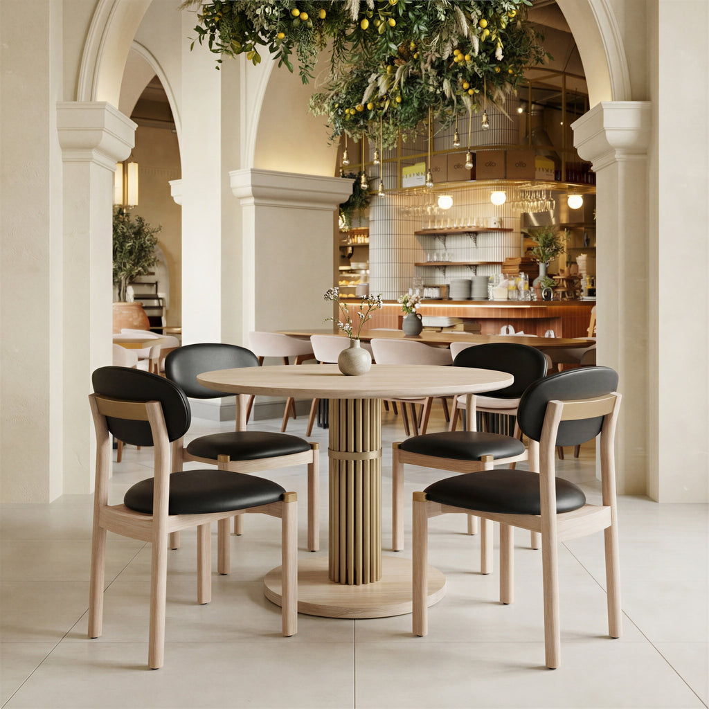 Zuo Rilou Dining Chair (Set of 2) Black & Natural