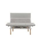 Ergomotion SmartSense gray adjustable bed with modern headboard front view.