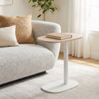 Zuo Buddy Adjustable Rotating Side Table Natural & White