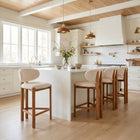Zuo Rosetta Counter Stool (Set of 2) Beige & Walnut