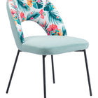 Zuo Bethpage Dining Chair (Set of 2) Multicolor Print & Green