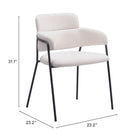 Zuo Marcel Dining Chair (Set of 2) Cream