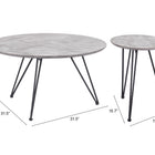 Zuo Kerris Coffee Table Set (2-Piece) Gray & Black